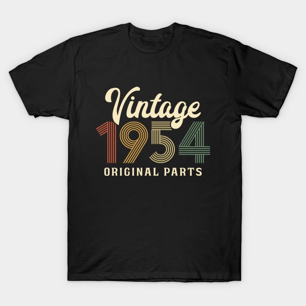 Vintage 1954 Original Parts 70th Retro Birthday T-Shirt by Cuteness Klub